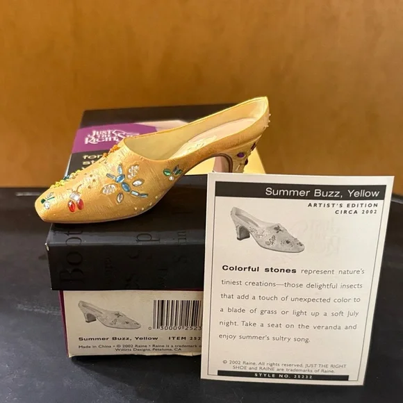 Just The Right Shoe Yellow Heels with Colorful Stones - Picture 2 of 5